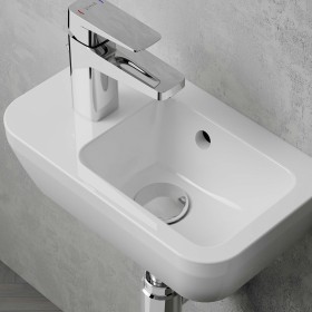 Lavabo compatto VitrA Integra 37 cm, con troppopieno, con 1 foro per rubinetto