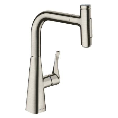 hansgrohe Metris Select M71 Einhebel-Küchenmischer 240, Ausziehbrause, 2jet