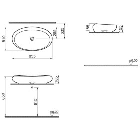 Lavabo d'appoggio VitrA Istanbul 85,5 x 51 cm