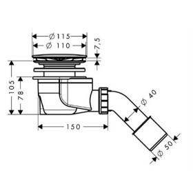 hansgrohe Staro 90 Ablaufgarnitur Komplettset
