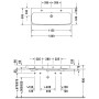 Duravit Happy D.2 Möbelwaschtisch 120 cm geschliffen, mit 2 Hahnlöchern