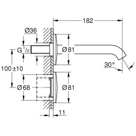 GROHE Essence E Elettronica ad infrarossi per rubinetteria da parete per lavabo senza miscelatore