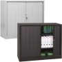 Wolfstahl Rolladenschrank Stahl 2 Fachböden Zylinderschloss 120 x 46 x 105 cm lichtgrau - schwarz