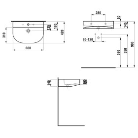 Vasque à poser LAUFEN Sonar 60 x 42 cm, sans trou de robinet