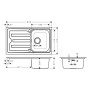 hansgrohe S44 S440-F342 86 Einbauspüle 342 mit Abtropffläche lang und automatischer Ablaufgarnitur