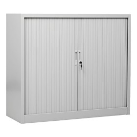 Wolfstahl Rolladenschrank Stahl 2 Fachböden Zylinderschloss 120 x 46 x 105 cm lichtgrau - schwarz