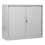 Wolfstahl Rolladenschrank Stahl 2 Fachböden Zylinderschloss 120 x 46 x 105 cm lichtgrau - schwarz
