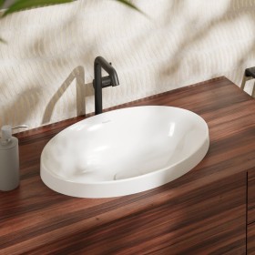 hansgrohe Xuniva D Einbauwaschtisch oval 55 x 40 cm, mit Überlauf, mit SmartClean