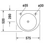 Duravit Architec Waschtisch H70 57,5 cm, zur Montage mit Unterputz-Siphon