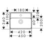 hansgrohe Xanuia Q Handwaschbecken 450/340 mit Hahnloch ohne Überlauf, SmartClean