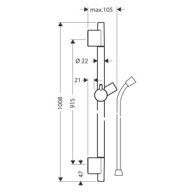 Barre de douche hansgrohe Unica S Puro 90 cm