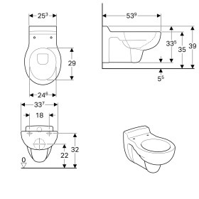 Geberit Bambini Wand-WC für Kinder, Tiefspüler