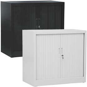 Wolfstahl Rolladenschrank Stahl 1 Fachböden Zylinderschloss 80 x 46 x 75 cm lichtgrau - schwarz