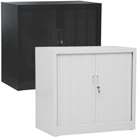Wolfstahl Rolladenschrank Stahl 1 Fachböden Zylinderschloss 80 x 46 x 75 cm lichtgrau - schwarz