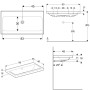 Geberit iCon Light Waschtisch 90 cm ohne Hahnloch, mit Überlauf