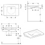 Geberit Renova Comfort Square Waschtisch 75 cm, barrierefrei, ohne Hahnloch und Überlauf