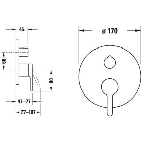 Duravit C.1 Einhebel-Brausemischer Unterputz für 2 Verbraucher mit runder Rosette