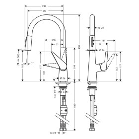 hansgrohe Talis M51 Einhebel-Küchenmischer 200, Ausziehbrause, 2jet
