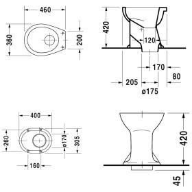 Duravit Duraplus WC da terra per scarico a pulsante