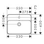 hansgrohe Xuniva Q Einbauwaschtisch 55 x 45 cm, mit 1 Hahnloch und Überlauf, mit SmartClean