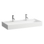 LAUFEN Kartell Aufsatzwaschtisch 100 x 46 cm, mit 2x 1 Hahnloch, ohne Überlauf