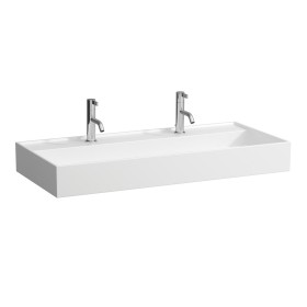 LAUFEN Kartell Aufsatzwaschtisch 100 x 46 cm, mit 2x 1 Hahnloch, ohne Überlauf