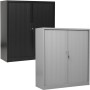 Wolfstahl Rolladenschrank Stahl 2 Fachböden Zylinderschloss 120 x 46 x 135 cm lichtgrau - schwarz