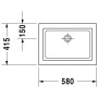 Duravit 2nd floor Aufsatzwaschtisch 58 cm, ohne Hahnloch