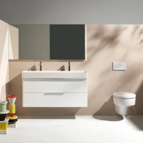 Lavabo LAUFEN Val, incasso 95 x 42 cm con 2 fori per rubinetto, senza troppo pieno