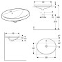 Geberit VariForm Einbauwaschtisch 60 x 45 cm, oval, mit Hahnlochbank