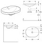Geberit VariForm Einbauwaschtisch, elliptisch, mit Hahnlochbank