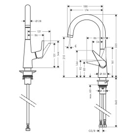 hansgrohe Talis M51 Einhebel-Küchenmischer 220, 1jet