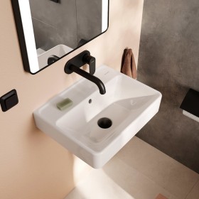 hansgrohe Xanuia Q Handwaschbecken 500/390 ohne Hahnloch mit Überlauf, SmartClean