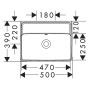 hansgrohe Xanuia Q Handwaschbecken 500/390 ohne Hahnloch mit Überlauf, SmartClean