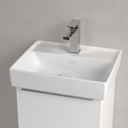 Villeroy & Boch Taro Waschtisch 45 cm mit CeramicPlus Beschichtung, 1 Hahnloch, ohne Überlauf