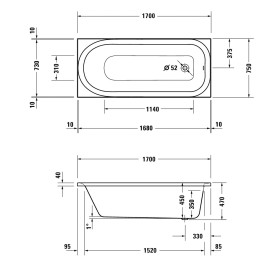 Duravit Soleil by Starck Badewanne 170 x 75 cm