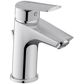 Miscelatore monocomando per lavabo Duravit No. 1 S, Minus-Flow con kit di scarico a tirante