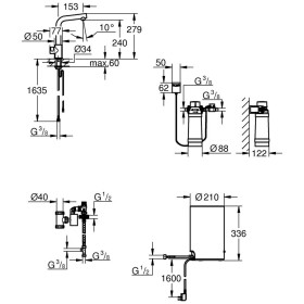 Rubinetto da pavimento GROHE Red Mono e caldaia taglia M, rubinetto con beccuccio a L