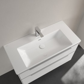 Villeroy & Boch Subway 3.0 Schrankwaschtisch 100 cm, mit 1 Hahnloch, mit Überlauf