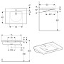 Geberit Renova Comfort Square Waschtisch 75 cm, barrierefrei