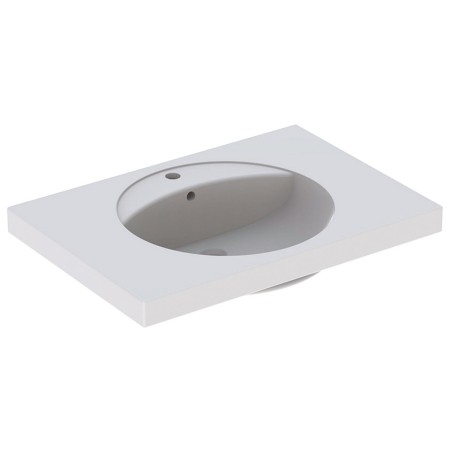 Geberit Preciosa Waschtisch 80 x 55 cm mit Hahnloch und Überlauf