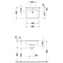 Duravit Starck 3 Einbauwaschtisch 56 cm mit 1 Hahnloch