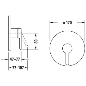 Duravit C.1 Einhebel-Brausemischer Unterputz für 1 Verbraucher mit runder Rosette