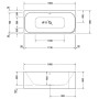 Duravit Happy D.2 Badewanne Rechteck 180 x 80 cm, mit angeformter Acrylverkleidung