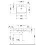 Duravit Happy D.2 Möbelwaschtisch 60 cm geschliffen , mit 1 Hahnloch