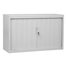 Armoire à rideaux en acier Wolfstahl 1 étagère serrure cylindrique 120 x 46 x 75 cm gris clair - noir - blanc