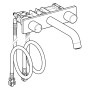 Geberit ONE Waschtischarmatur rundes Design, Wandmontage, für UP-Funktionsbox