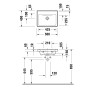 Duravit D-Neo Handwaschbecken 50 cm, ohne Hahnloch, ohne Überlauf