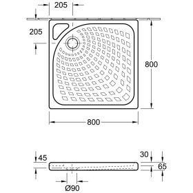 Villeroy & Boch O.novo Duschwanne 80 x 80 cm