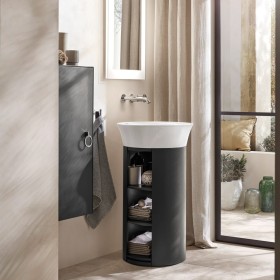 Lavabo da appoggio Duravit White Tulip rotondo 50 cm, senza troppopieno